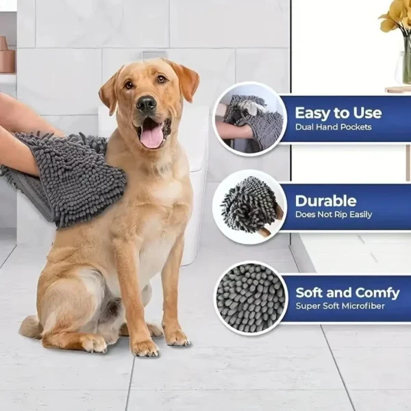 1Pcs Super Absorbent Pet Bath Towel Quick-drying