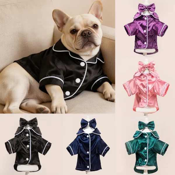 Pet  Pajama Set - Cute Solid Color Cat Dog Pajamas
