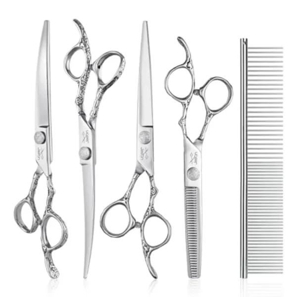 Dog Grooming Scissors Kit Professional 6 in 1 Dog Scissors Set